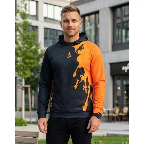  Pánska prémiová funkčná mikina ALTISPORT VOJ/ALM112MI01 ČIERNO-FLUO ORANŽOVÁ 