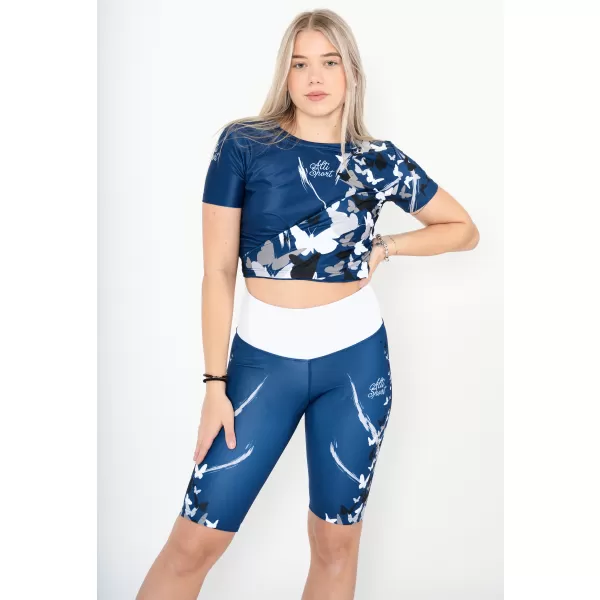  Dámsky funkčný prémiový crop top ALTISPORT VOJ/ALW022TR07 NAVY NÁVYKY 