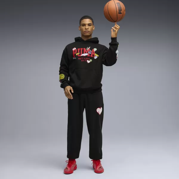  Pánske tepláky PUMA HOOPERHOTLINE SWEATPANT 63283402 PUMA ČIERNA 
