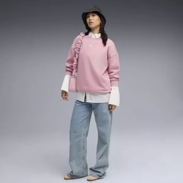  Dámska mikina PUMA ESS OVERSIZED CREW FL 68540065 PRIPRAVENÁ RUŽOVÁ 