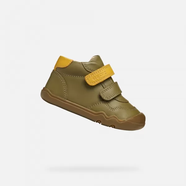  Chlapci naboso GEOX STEPPIEUP B565WC00085CE32P KAKI 