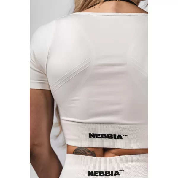  Tvarujúci bezšvový crop top FLOW SEAMLESS 499 CREAM Nebbia 