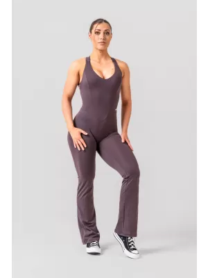 Shaping Flared overal OWN THE GYM 397 BROWN Nebbia