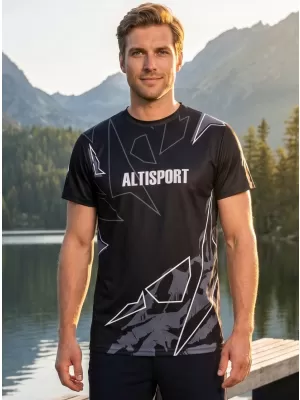 Pánska košeľa na voľný čas premium ALTISPORT VOJ/ALM123TR06 ČIERNOBIELY