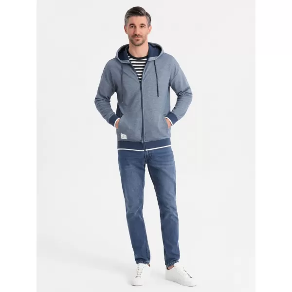 Pánska mikina OMBRE BLACK OM-SSZP-0210 NÁMORNÍCKA MODRÁ 