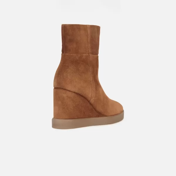 Dámske členkové čižmy GEOX ELIDEA WEDGE HNEDÁ 