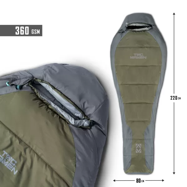  Spací vak PENTAGON MUMMY SLEEPING BAG 360GR/M² D19003 HNEDÁ ŠEDÁ/ZMES 