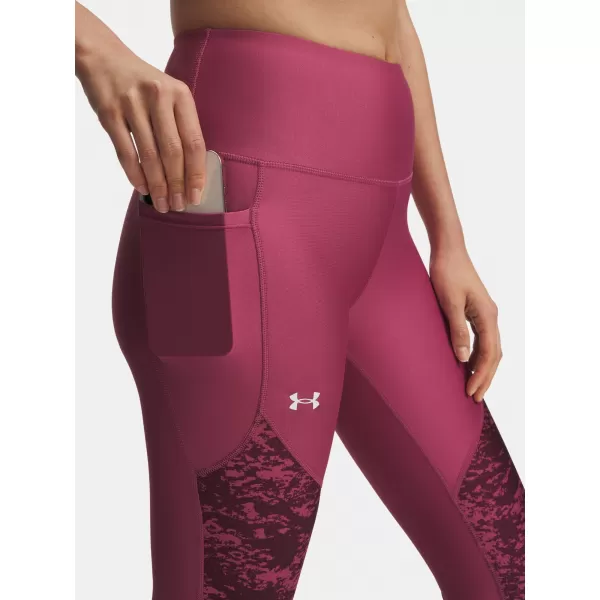  Dámske legíny UNDER ARMOUR TECH PRINT PANEL ANKLE LEG 1386407-659 ČERVENÁ 