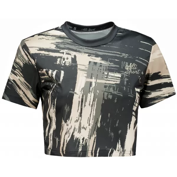  Dámsky prémiový crop top ALTISPORT VOJ/ALW010TR07 ČERNOHNĚDÁ ČIERNA HNEDÁ 