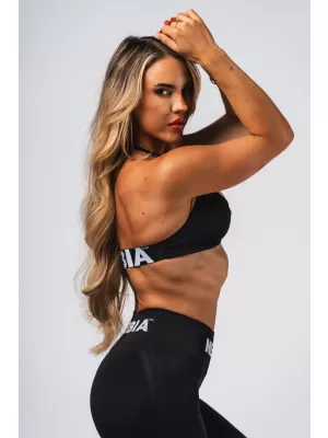 Bezšvová vyťahovacia športová podprsenka FLOW SEAMLESS 495 BLACK Nebbia