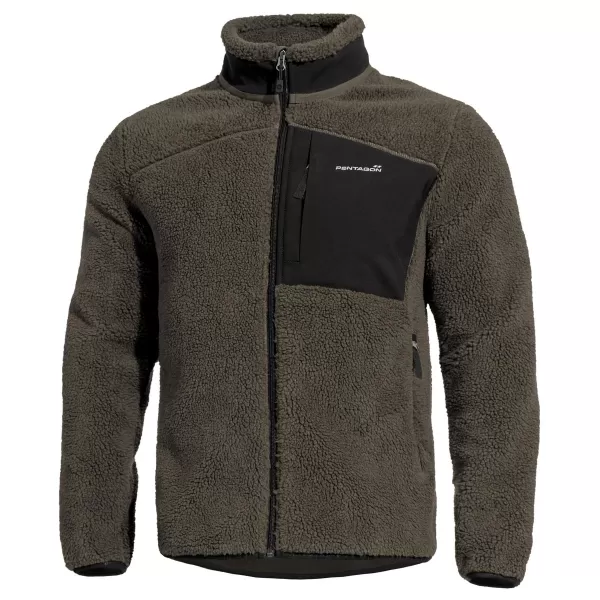  Fleecová mikina PENTAGON SUMMIT SHERPA FLEECE K08063 HNEDÁ ŠEDÁ 