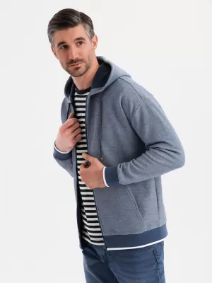Pánska mikina OMBRE BLACK OM-SSZP-0210 NÁMORNÍCKA MODRÁ