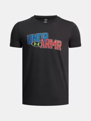 Chlapčenské tričko UNDER ARMOUR UA OVERLAY WM SS 6005069-001 ČIERNA
