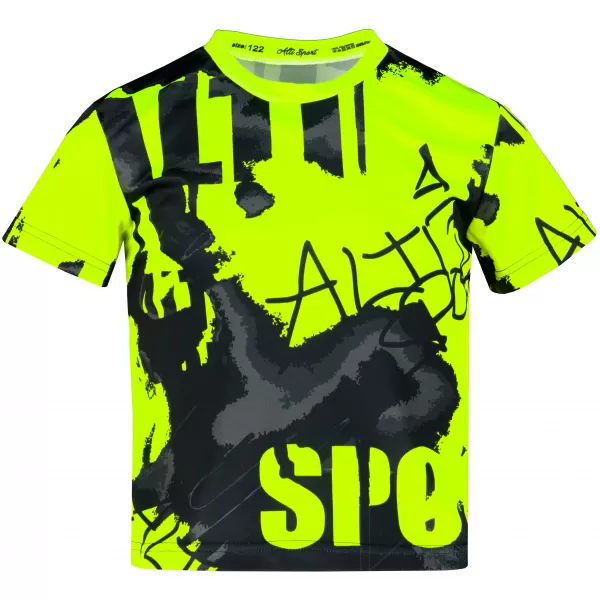  Detské prémiové funkčné tričko ALTISPORT VOJ/ALK076TR01 ČIERNA/FLUO ŽLTÁ 
