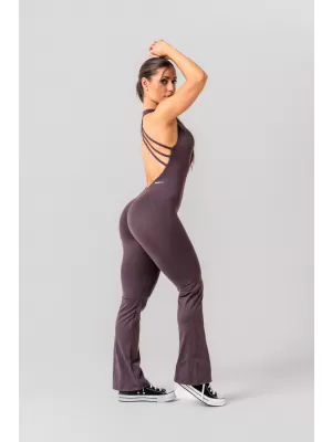 Shaping Flared overal OWN THE GYM 397 BROWN Nebbia