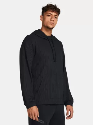 Pánska mikina UNDER ARMOUR UA RIVAL WAFFLE HOODIE 1383108-001 ČIERNA