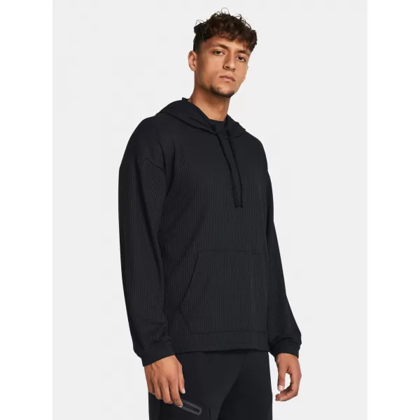  Pánska mikina UNDER ARMOUR UA RIVAL WAFFLE HOODIE 1383108-001 ČIERNA 