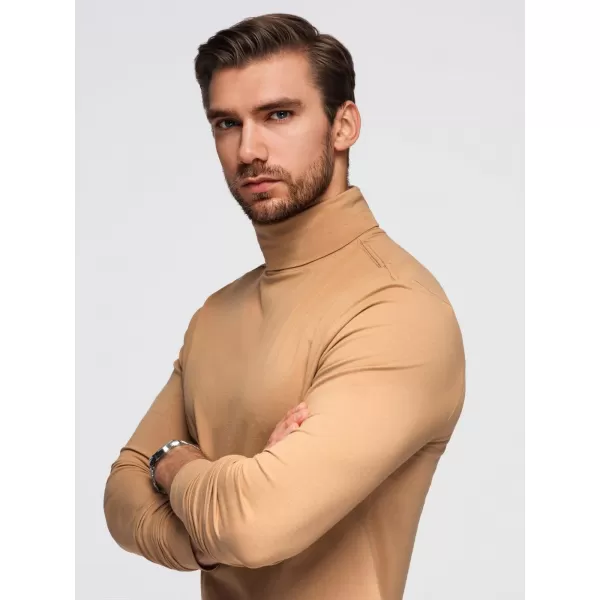  Pánske tričko OMBRE OM-LSCL-0130 SVETLOHNEDÁ 