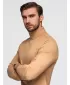 Pánske tričko OMBRE OM-LSCL-0130 SVETLOHNEDÁ