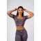 Tvarujúci bezšvový crop top FLOW SEAMLESS 499 DARK GREY Nebbia