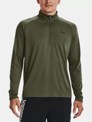 Pánske tričko UNDER ARMOUR UA TECH 2.0 1/2 ZIP 1328495-392 ZELENÁ