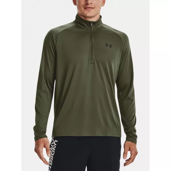  Pánske tričko UNDER ARMOUR UA TECH 2.0 1/2 ZIP 1328495-392 ZELENÁ 