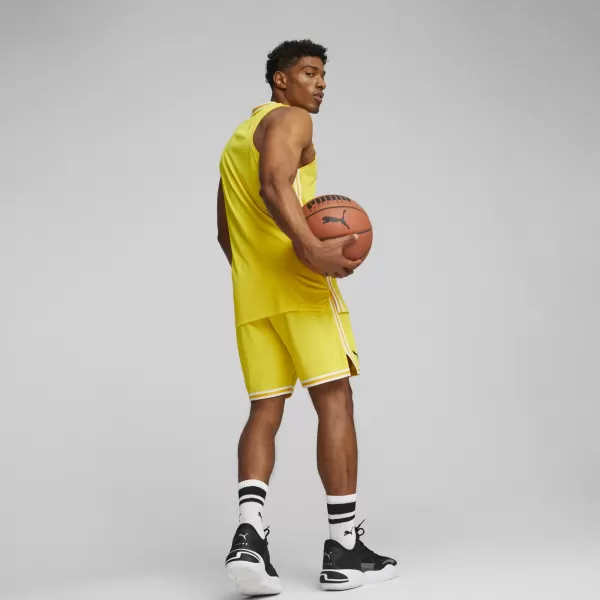  Mužský dres PUMA HOOPS TEAM GAME JERSEY 67662805 KYBERNETICKÁ ŽLTÁ 