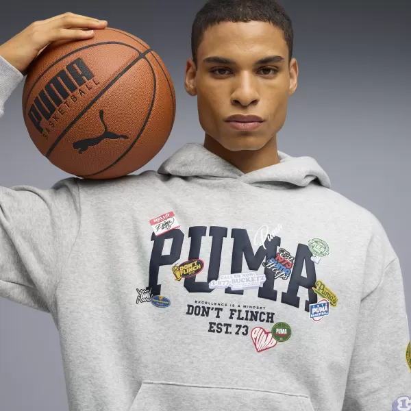  Pánska mikina PUMA HOOPERHOTLINE PULLOVER HOODIE 63282703 SVETLOSIVÝ VRES 
