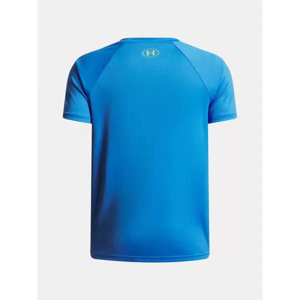  Chlapčenské tričko UNDER ARMOUR UA TECH SPLIT WORDMARK SS 1383010-402 MODRÁ 