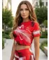 Dámsky prémiový crop top ALTISPORT VOJ/ALW001TR07 ČERVENÁ