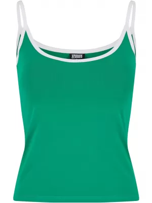 Dámske tielko URBAN CLASSICS TB7485A ŽABA ZELENÁ/BIELA/BIELA/ČIERNA