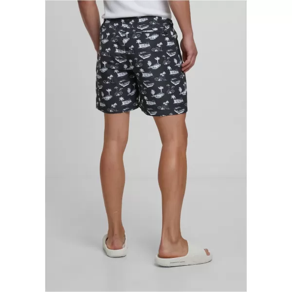  Kúpanie URBAN CLASSICS TB2679 ČIERNA/BIELA 