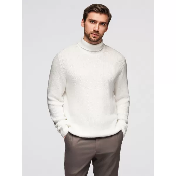  Pánsky sveter OMBRE OM-SWTN-0162 BIELY 