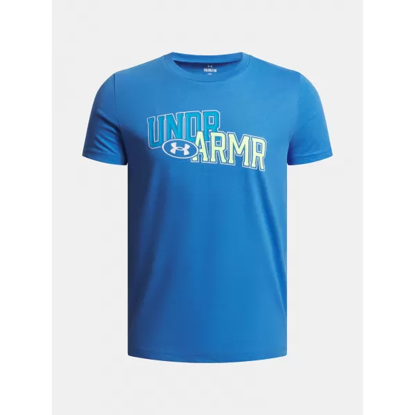  Chlapčenské tričko UNDER ARMOUR OVERLAY WM SS MODRÁ 