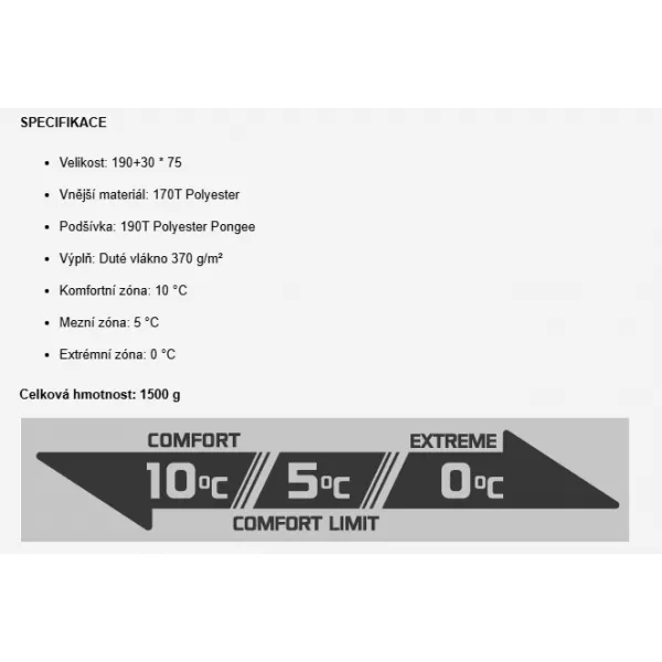  Spací vak PENTAGON MAJOR SLEEPING BAG 370GR/M² D19002 HNEDÁ ŠEDÁ 