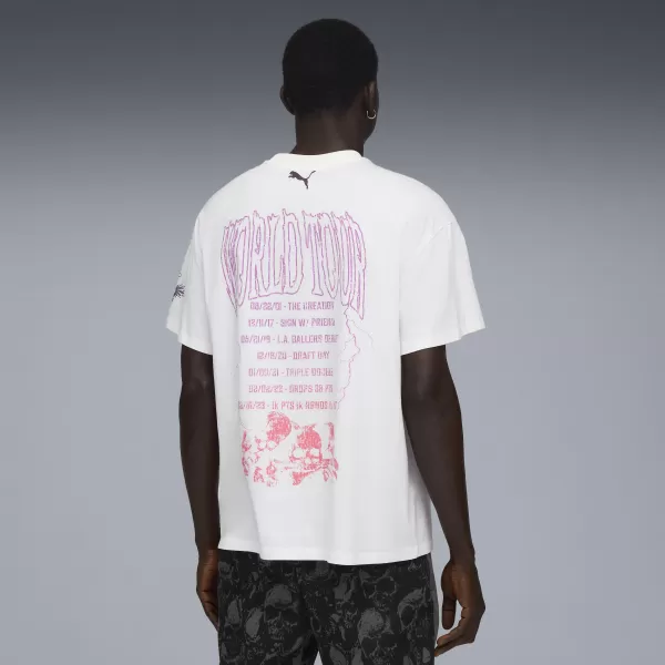  Tričko PUMA MELO WORLD TOUR-NAMENT TEE I 63237201 PUMOVÁ BIELA 