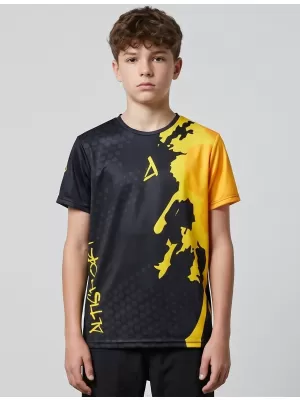 Detské prémiové funkčné tričko ALTISPORT VOJ/ALM112TR01 ČIERNO-FLUO ORANŽOVÁ