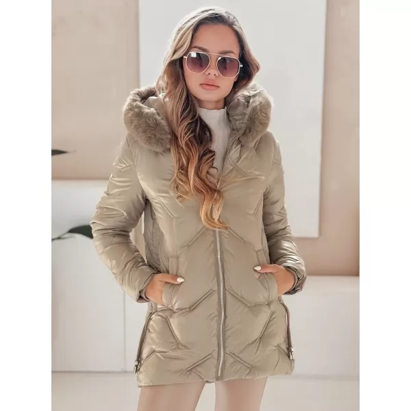  Dámský kabát DSTREET TY5051 KARAMEL 