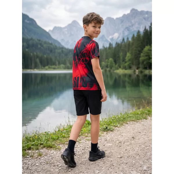  Detské prémiové funkčné tričko ALTISPORT VOJ/ALK076TR01 ČERVENÁ A ČIERNA 