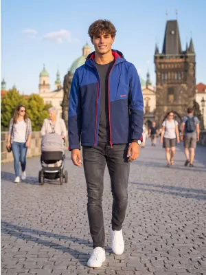 Pánska bunda so softshell ALTISPORT GAN MODRÝ