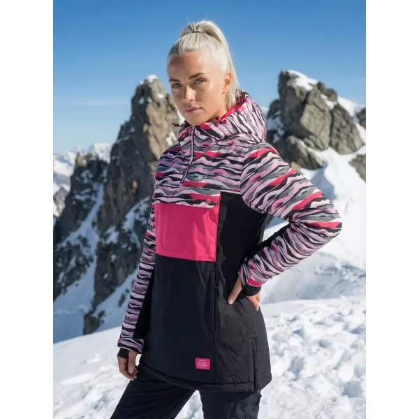  Dámska zimná bunda ALTISPORT GANICE ČIERNA/RUŽOVÁ 