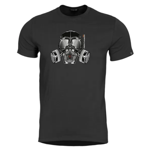  tričko PENTAGON AGERON GAS MASK K09012 ČIERNA 