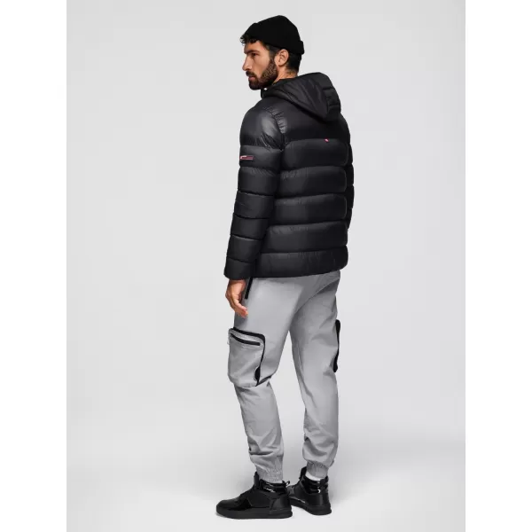  Pánska bunda OMBRE OM-JAHP-0303 ČIERNA 