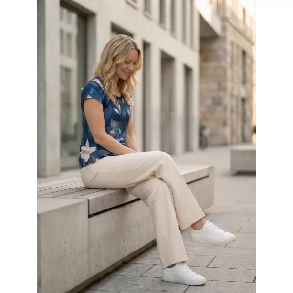  Dámska voľnočasová košeľa premium ALTISPORT VOJ/ALW097TR06 MODRÉ KVETY 