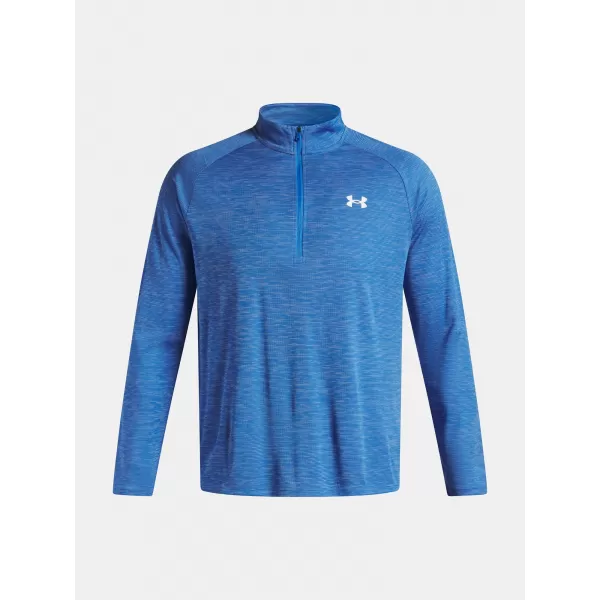  Pánske tričko UNDER ARMOUR UA TECH TEXTURED 1/2 ZIP 1382797-402 MODRÁ 
