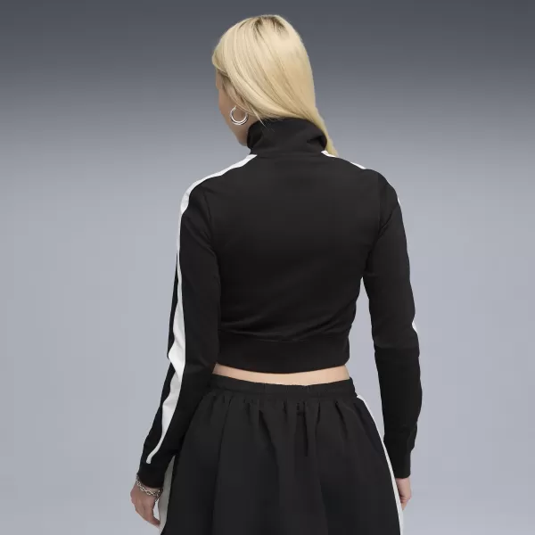  Dámská mikina PUMA FUTURE PUMA ARCHIVE T7 SLIM CROPPED TRACK JACKET 63212301 PUMA BLACK/PUMA WHITE 