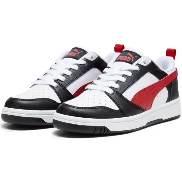  Detská obuv PUMA REBOUND V6 LO JR 39383304 PUMA BIELA/ČERVENÁ/ČIERNA 