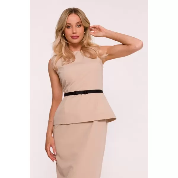  Šaty STYLOVE S427 BÉŽOVÁ 