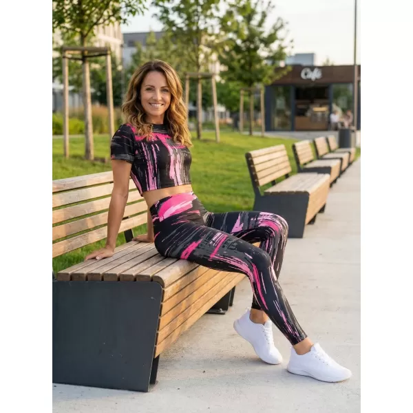  Dámsky prémiový crop top ALTISPORT VOJ/ALW010TR07 ČERNÁ/SVĚTLE RŮŽOVÁ ČIERNA/SVETLO RUŽOVÁ 