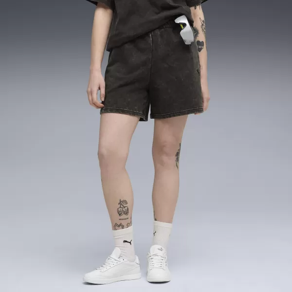  Dámske šortky PUMA ESS ELEVATED WASH HIGH-WAIST SHORTS 5" TR 68810501 PUMA ČIERNA 